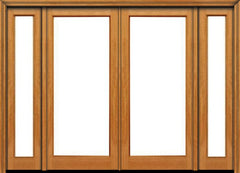 WDMA 80x80 Door (6ft8in by 6ft8in) French Mahogany 80in 1 lite Double Door/2side IG Glass 1