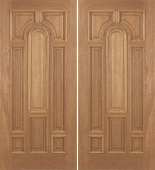 WDMA 84x80 Door (7ft by 6ft8in) Exterior Mahogany Revis Double Door Plain Panel - 6ft8in Tall 1