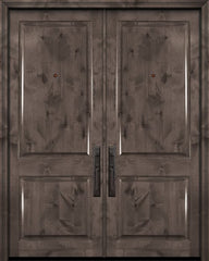 WDMA 84x96 Door (7ft by 8ft) Exterior Knotty Alder 42in x 96in Double 2 Panel Estancia Alder Door 1