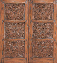 WDMA 84x96 Door (7ft by 8ft) Exterior Mahogany Provence Floral Hand Carved Double Door Solid  1