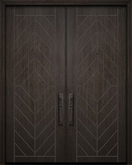WDMA 84x96 Door (7ft by 8ft) Exterior Mahogany 42in x 96in Double Lynnwood Solid Contemporary Door 1