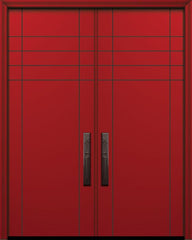 WDMA 84x96 Door (7ft by 8ft) Exterior Smooth 42in x 96in Double Fleetwood Solid Contemporary Door 1