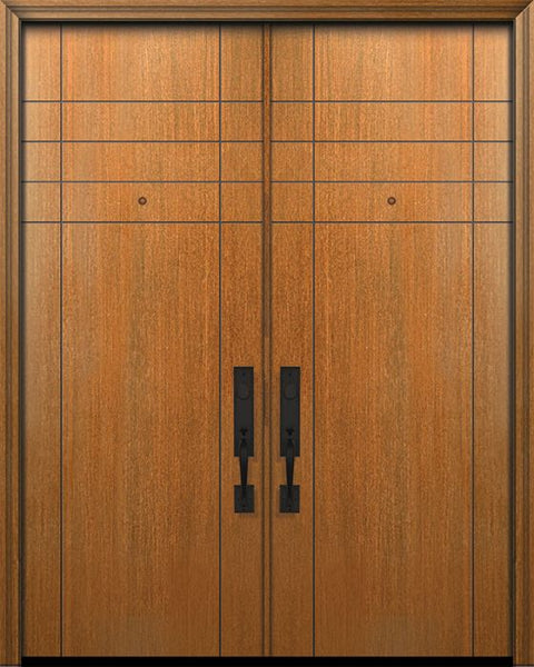 WDMA 84x96 Door (7ft by 8ft) Exterior Mahogany 42in x 96in Double Fleetwood Solid Contemporary Door 1