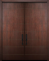 WDMA 84x96 Door (7ft by 8ft) Exterior Mahogany 42in x 96in Double Westwood Solid Contemporary Door 1