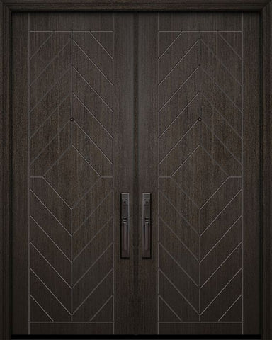 WDMA 84x96 Door (7ft by 8ft) Exterior Mahogany 42in x 96in Double Lynnwood Contemporary Door 1