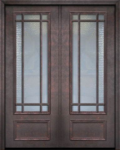 WDMA 84x96 Door (7ft by 8ft) Exterior 42in x 96in ThermaPlus Steel 9 Lite SDL 3/4 Lite Double Door 1