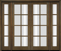 WDMA 86x80 Door (7ft2in by 6ft8in) Exterior Swing Mahogany 8 Lite TDL Double Entry Door Sidelights 3