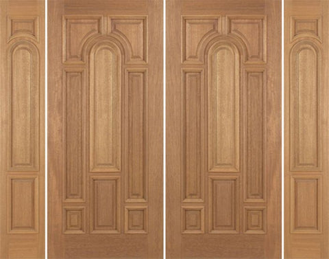 WDMA 88x80 Door (7ft4in by 6ft8in) Exterior Mahogany Revis Double Door/2side Plain Panel - 6ft8in Tall 1