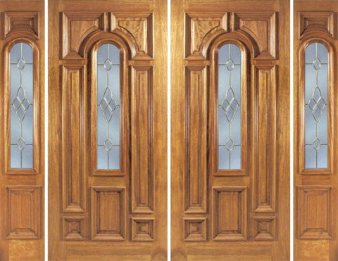 WDMA 88x80 Door (7ft4in by 6ft8in) Exterior Mahogany Ironbark Double Door/2side w/ C Glass 1