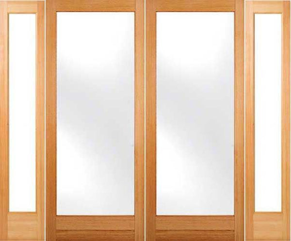 WDMA 88x96 Door (7ft4in by 8ft) Exterior Fir 1-3/4in Full Lite Double Door 2 Sidelight 96in 1