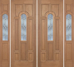 WDMA 88x96 Door (7ft4in by 8ft) Exterior Mahogany Revis Double Door/2side w/ C Glass - 8ft Tall 1