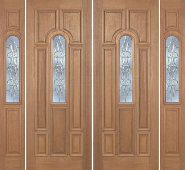 WDMA 88x96 Door (7ft4in by 8ft) Exterior Mahogany Revis Double Door/2side w/ L Glass - 8ft Tall 1