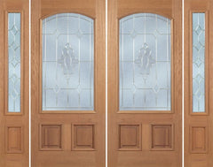 WDMA 96x80 Door (8ft by 6ft8in) Exterior Mahogany Monaco Double Door/2side w/ A Glass 1