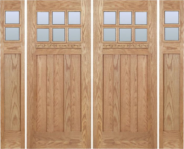 WDMA 96x80 Door (8ft by 6ft8in) Exterior Oak Randall Double Door/2side w/ DB Glass 1