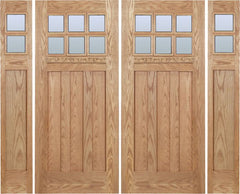 WDMA 96x80 Door (8ft by 6ft8in) Exterior Oak Randall Double Door/2side w/ DB Glass 1