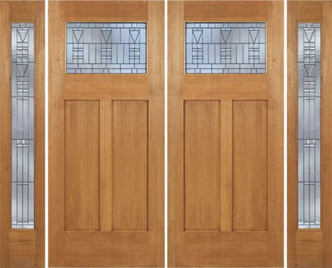 WDMA 96x80 Door (8ft by 6ft8in) Exterior Mahogany Pearce Double Door/2 Full-liteside w/ B Glass 1