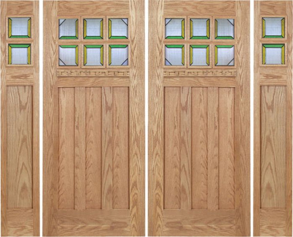 WDMA 96x80 Door (8ft by 6ft8in) Exterior Oak Randall Double Door/2side w/ MO Glass 1