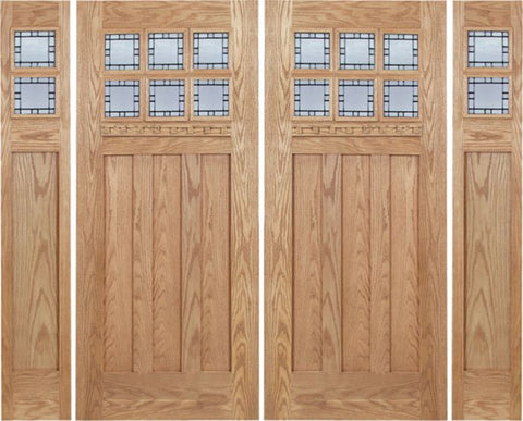 WDMA 96x80 Door (8ft by 6ft8in) Exterior Oak Randall Double Door/2side w/ N Glass 1