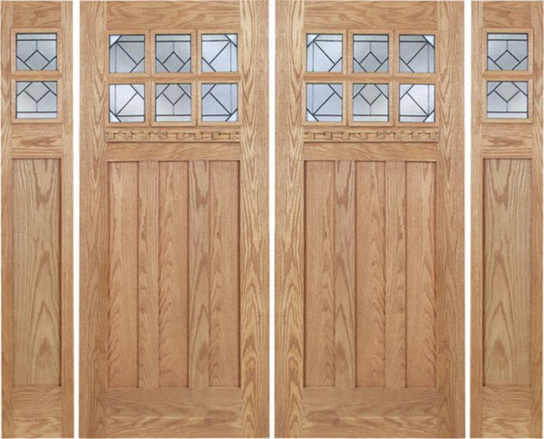 WDMA 96x80 Door (8ft by 6ft8in) Exterior Oak Randall Double Door/2side w/ Q Glass 1