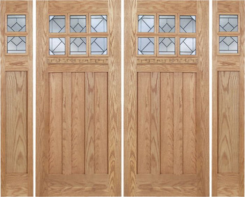 WDMA 96x80 Door (8ft by 6ft8in) Exterior Oak Randall Double Door/2side w/ Q Glass 1