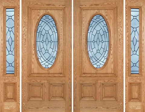 WDMA 96x80 Door (8ft by 6ft8in) Exterior Oak Watson Double Door/2side w/ EE Glass 1