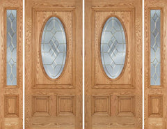 WDMA 96x80 Door (8ft by 6ft8in) Exterior Oak Watson Double Door/2side w/ A Glass 1