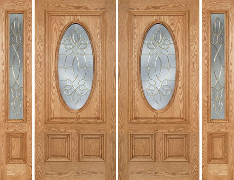 WDMA 96x80 Door (8ft by 6ft8in) Exterior Oak Watson Double Door/2side w/ CO Glass 1