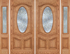 WDMA 96x80 Door (8ft by 6ft8in) Exterior Oak Dally Double Door/2side w/ CO Glass - 6ft8in Tall 1