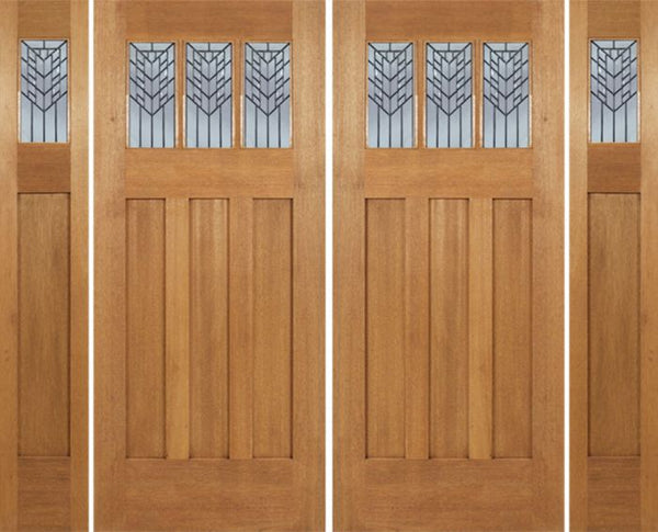 WDMA 96x84 Door (8ft by 7ft) Exterior Mahogany Barnsdale Double Door/2side w/ E Glass 1