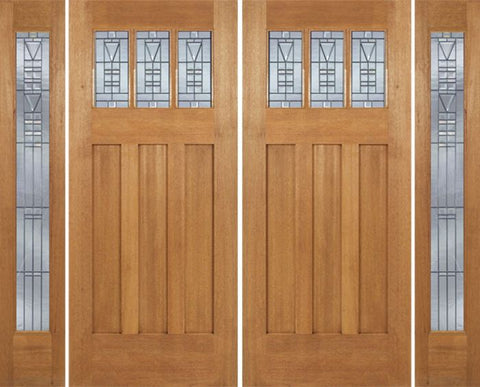 WDMA 96x84 Door (8ft by 7ft) Exterior Mahogany Barnsdale Double Door/2 Full-lite side w/ B Glass 1