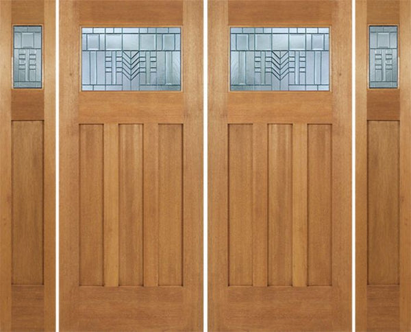 WDMA 96x84 Door (8ft by 7ft) Exterior Mahogany Biltmore Double Door/2side w/ C Glass 1