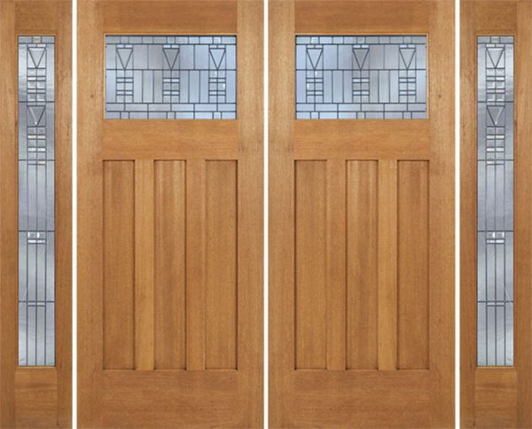WDMA 96x84 Door (8ft by 7ft) Exterior Mahogany Biltmore Double Door/2 Full-lite side w/ B Glass 1