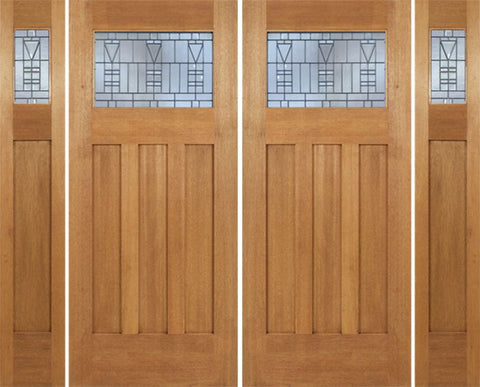 WDMA 96x84 Door (8ft by 7ft) Exterior Mahogany Biltmore Double Door/2side w/ B Glass 1