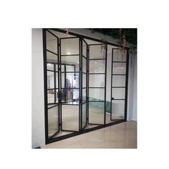 China WDMA Aluminium Comfort Room Bedroom 6 Panel Bi Fold Folding Sliding Door Interior Room Divider With Frame Design In Sunmica D