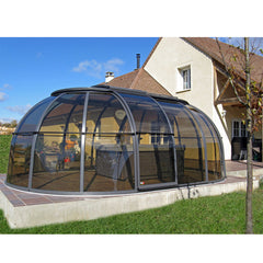China WDMA glass sunroom with retractable roof for sale